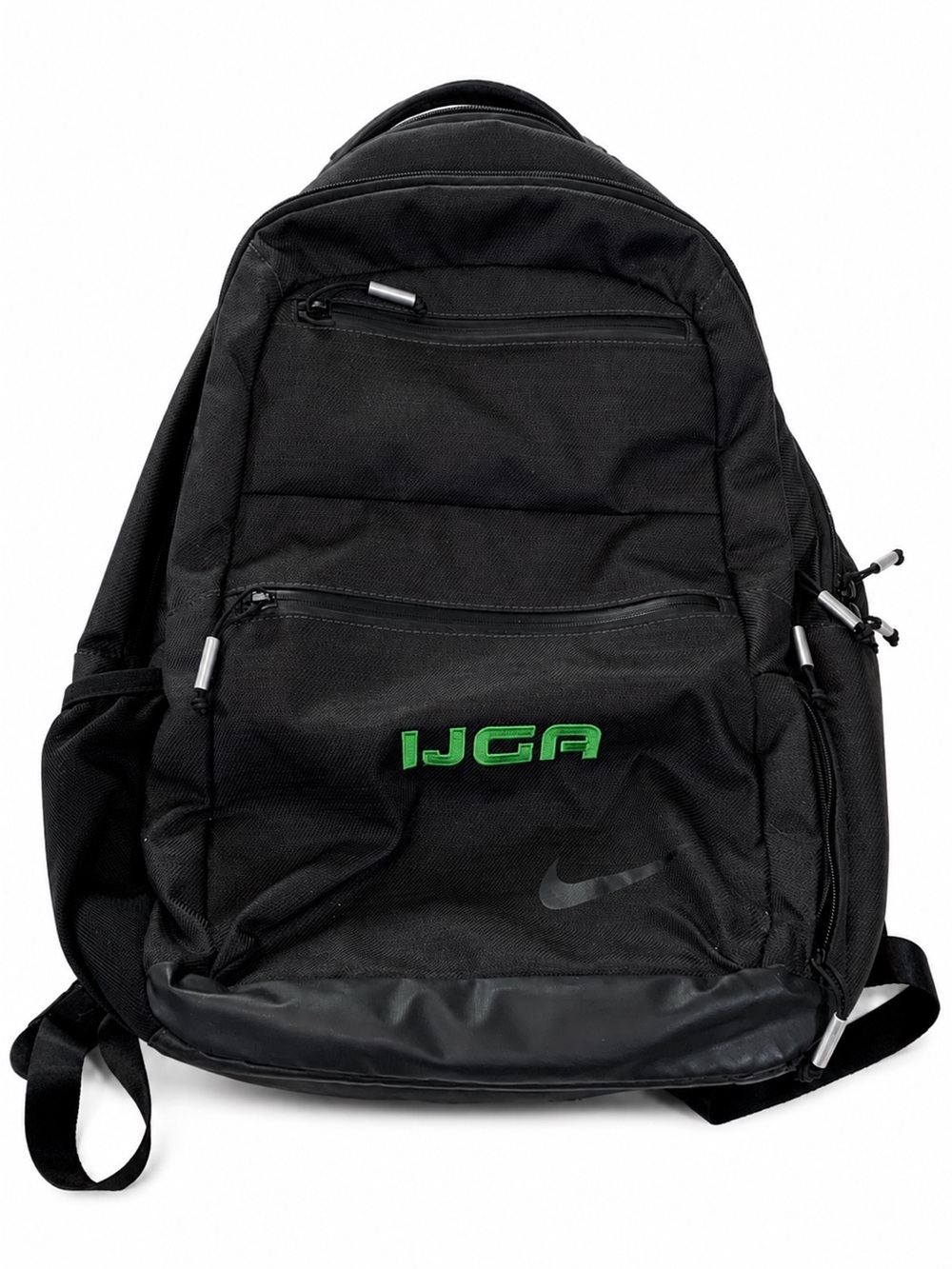 Nike IJGA Golf Backpack Black Green Logo Large Multi Pocket Laptop Bag